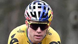 Wout van  Aert maakt rentree met weinig belovende indruk