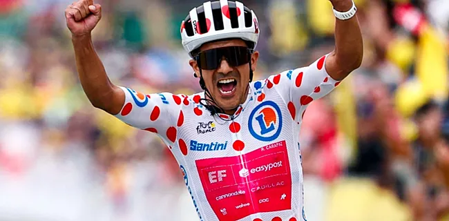 Carapaz triomfeert op Alpe d’Huez, Evenepoel komt net te laat