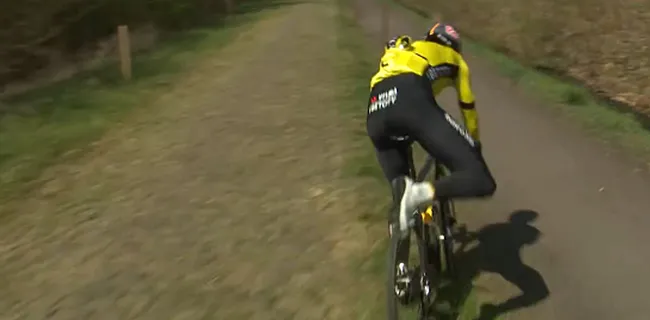 Wout van Aert ontsnapt aan drama tijdens verkenning Roubaix