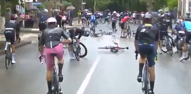 Chaos in Giro: race geneutraliseerd na zware val, 2 toppers geven op