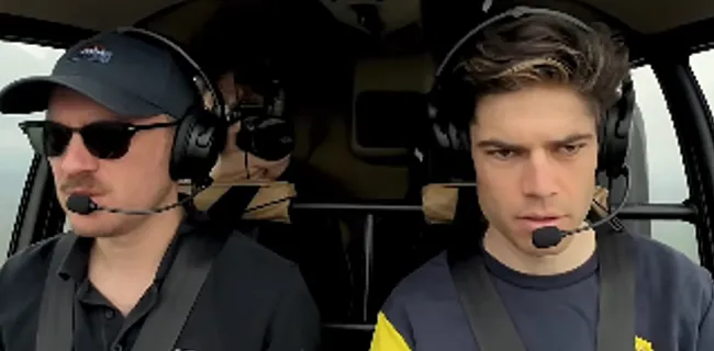 Wout van Aert bibbert en beeft... als helikopterpiloot!