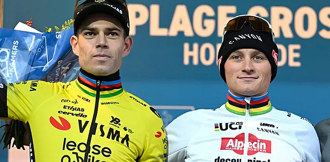 Van der Poel vloekt na dubbel pechmoment Van Aert