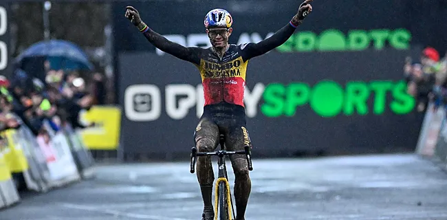 Wout van Aert grapt na zege: 'Ze moeten iets nieuws bedenken'